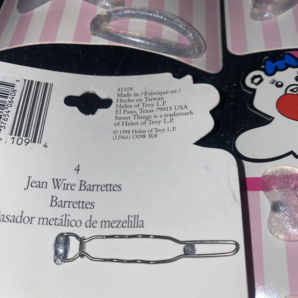 Sweet Things Barrettes NOS Vintage Hair Clip Taiwan 1990s Jean Wire Lot 9 Cards‎